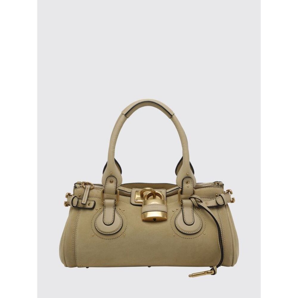 Chloe Women Paddington Suede Calfskin Handbag Chloe With Padlock
